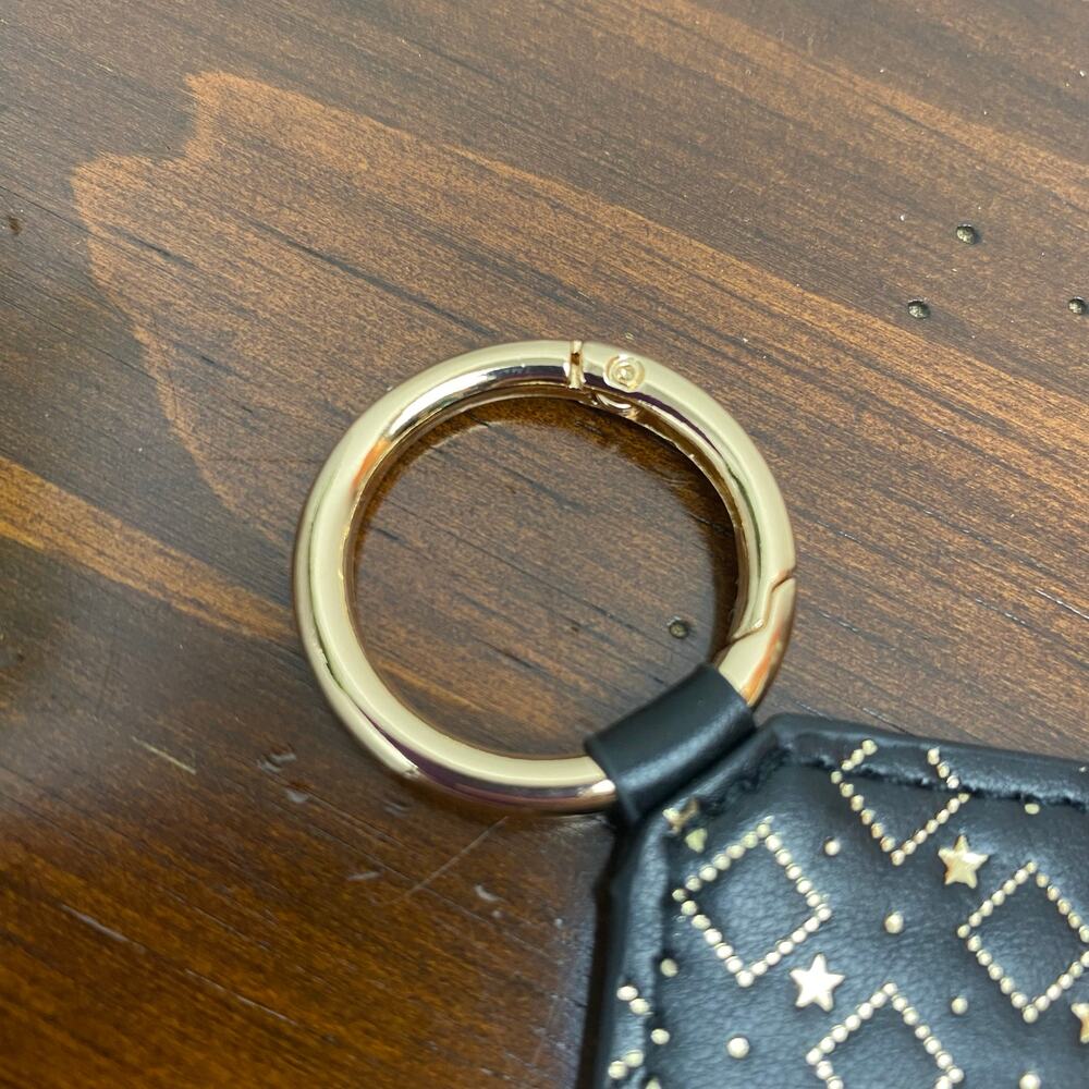 NEW Yves Saint Laurent Beaute Card Size Mirror Key Ring Logo Pattern Black - Picture 5 of 7